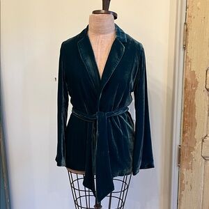 Trina Turk Teal Velvet Blazer